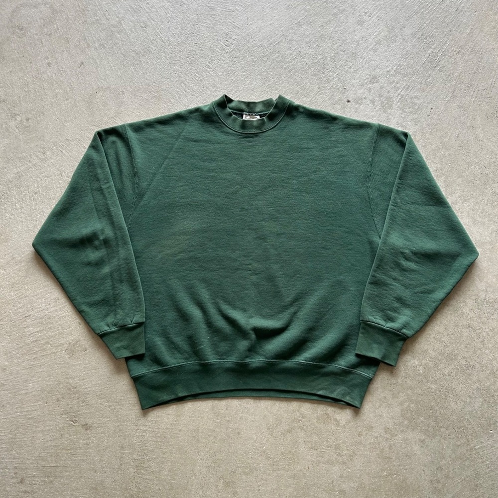 Vintage 90s Pro Spirit‎ Blank Sweatshirt Size XL Green Crewneck Cotton